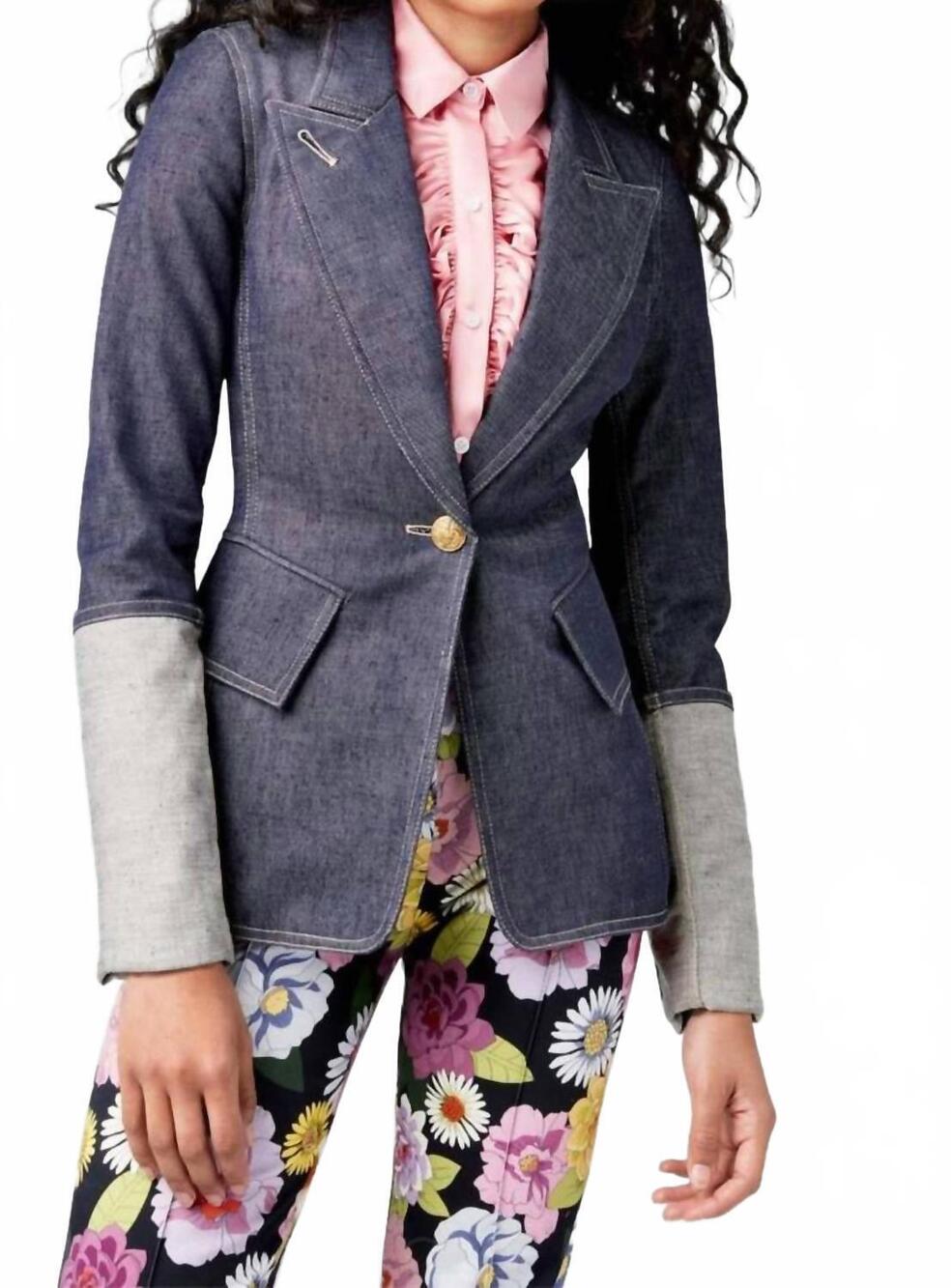NEW SMYTHE cotton lounger blazer in ray denim
